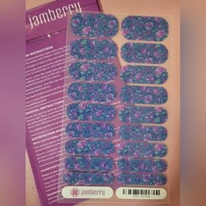 Jamberry Blue and Purple Floral Nail Wraps